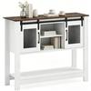 SOARS Credenza Cucina Buffet, Mobiletto Dispensa Cucina con 2 Armadietti, Contenitore Aperto, Ripiano, Rustico, Salvaspazio, Legno, per Soggiorno, Sala da Pranzo, Corridoio, 102 X 32 X 82 CM, Bianco