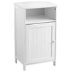 GIANTEX Mobile da bagno in legno con porta singola e ripiano regolabile per camera da letto, soggiorno, 40 x 30 x 70 cm, Bianco/Grigio (Bianco)