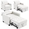 BAKAJI Divano Letto 2 Posti con Rivestimento in Velluto Premium Reclinabile, Imbottitura ad Altissima Densità, Seduta Ergonomica, Apertura Facile, Cuscini per Sollievo Lombare (Beige 1 Posto)