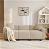 REXO Divano Normale Design Moderno Mobili Imbottiti Divano 3 Posti, Divano Soggiorno con Cuscino Decorativo (Beige 3 Seat)