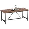 HOMCOM Tavolo da pranzo rettangolare per 6-8 persone, tavolo da cucina industriale con piano spesso e gambe in metallo, 180x80x75,5 cm, marrone rustico
