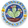 SICILIA BEDDA CAPACI Posacenere Rotondo in Ceramica Caltagirone - Ø 10 cm ca.(1Unità) con 4 opzioni Colore e Decoro Casuale - Blue