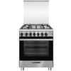 Glem Gas - Cucina Elertrica SA664MI6 4 Fuochi a Gas Forno Elettrico Multifunzione Termoventilato Classe A Dimensioni 60 x 60 cm Colore Nero Acciaio In