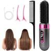 BIZOI Spazzola Lisciante per Capelli, Piastra per Capelli Senza Fili con 4 Temperatura Regolabile, Display LCD, Ricaricabile USB, Loni Negativi e Riscaldamento Rapido per Viaggio, Tutti i Giorni
