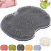 Kicikol Tappetino lavapiedi in silicone a mani libere, tappetino per doccia e tappetino per la schiena con ventose antiscivolo (grigio)