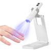 AOUZOVLI Mini Lampada UV LED Unghie, Lampada Gel Unghie Piccola, Wireless Torcia UV Portatile Ricaricabile con Display LCD e Supporto, 20/60S Timer, Penna per Asciuga Unghi