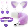 HSNAXingLife Set di 4 plug anali,Coda plug anale in acciaio inossidabile,Giocattoli sessuali per adulti SM,Strumento per flirtare,Oggetti di scena per abbigliamento femminile adatti alle coppie (Viola)