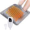 Cuplu 40X40 Scaldapiedi Elettrico, Scaldapiedi Accogliente, Spegnimento Automatico - Scaldapiedis Pantofole Lavabile a Riscaldamento Rapido for piede,Schiena E Corpo Intero Per Donne Uomini (Grigio)