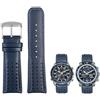 EAMOM Cinturino per orologio da uomo in vera pelle da 22 mm e 23 mm blu per Citizen AT8020-54 L/JY8078 con cinturino con fibbia pieghevole, Blu / Argento, 23mm