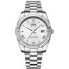 JewelryWe Orologio da Uomo con Calendario Settimana: Orologio da Polso al Quarzo in Acciaio Inossidabile con Numeri Romani Lancette Luminose Orologio Sportivo Impermeabile Regalo per lui