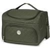 KINSTON - Vanity con Divisori Rimovibili - Beauty Case per Cosmetici con Scomparti e Manico, Organizer da Viaggio da Appendere, Borsa Portaoggetti - Grande Capacità - Kaki