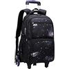 BOZONLI Nero Zaino con Ruote Zaino Trolley Scuola Elementare Media Zaini Carrello Borsa da Viaggio per Ragazzi Ragazze