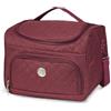 KINSTON - Vanity con Divisori Rimovibili - Beauty Case per Cosmetici con Scomparti e Manico, Organizer da Viaggio da Appendere, Borsa Portaoggetti - Grande Capacità - Bordeaux