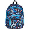 SJ GANG STYLE JAM GANG Zaino Scuola Doppio Scomparto, Sj Ever Fluid Game, Blu, 31 L, Con Tasca Porta Borraccia e Charm Staccabile, Elementari, Bambino