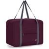 WANDF Borsa da Viaggio Pieghevole - Bagaglio a Mano per Aereo, Sportiva, Ospedale, Weekend - 40x20x25cm, 20L (Vino Rosso)