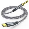 JXMOX Cavo da USB C a jack audio AUX da 3,5 mm (1,2 m), da tipo C a cavo stereo per cuffie da 3,5 mm, compatibile con iPhone 17 16 15 Pro Max Air, Samsung Galaxy S25 S24 S23 S22 S21 Note 20, Pixel 9 8