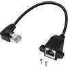 QIANRENON RJ50 10P10C montaggio a pannello estensione Ethernet Cavo, 10P 10C femmina a ad angolo retto maschio Ethernet prolunga cavo,Cat5E,schermato,30cm/11.8in (left)