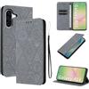 LSPCASA Custodia per Samsung Galaxy S25 FE Premium Pelle PU Flip Cover Con Slot Per Schede e Funzione Supporto Cover Case Portafoglio Fiori retrò per Samsung Galaxy S25 FE -Grigio