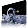 BYLUM Tappetino per Mouse da Gioco Spazio Nero, Superficie Lunare Grigia Astronauta Mouse Pad XXL Esteso Tappetini da Scrivania Grandi Gomma Antiscivolo Tappetini per Mouse(Size:60x30cm)