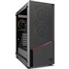 YEYIAN Case Gamer Elara Mid-Tower - Compatibile ATX/M-ATX/ITX - Pannello in Vetro Temperato - 4 Ventole ARGB Incluse (3 Anteriori + 1 Posteriore) - Nero