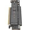 Yunseity Scheda Adattatore SSD PCIe 5.0 X16 a Doppia M.2 NVMe, Supporta Biforcazione X8 X4 X4 per Espansione Dati Ad Alta velocità e Montaggio unità M Key da 2230 a 22110