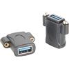 Plinkwirekb Accoppiatore USB 3.0 per montaggio a pannello a vite, 5 Gbps, USB tipo A femmina a femmina, connettore senza saldatura, prolunga per chassis USB, presa per scanner stampante, disco rigido