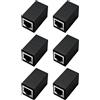 Hugwait 6 Pezzi Accoppiatore RJ45 10Gbps, Connettore di Rete Cat7 / Cat6 / Cat5e / Cat5, Connettore Ethernet Femmina a Femmina, Connettori RJ45 in Linea Schermato per Prolunga Giunto per Cavo LAN e Ethernet
