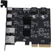 Elprico Scheda PCIe A USB 3.2 Gen 2, 5 Porte (2 Porte Tipo A 3 e Tipo C) Scheda di Espansione 10 Gbps, Scheda di Espansione PCI Express (PCIe) Scheda USB per Scheda Madre del Computer