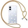 Yoedge Cover con Cordino per Samung Galaxy S25 Edge 5G 6,7,Trasparente Aesthetic Disegni Fiori Custodia con Collana Tracolla Laccio Collo Silicone + PC Antiurto Protettiva Case per Samung S25 Edge,13