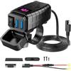 Gurtt Caricabatterie USB per Moto Con Interruttore E Voltmetro, Impermeabile, QC 3.0 Doppia Presa Per Moto, Camper, Auto E Yacht