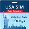 TSIM USA SIM Card 10 Giorni | Dati Illimitati | Alta Copertura Rete 5G Multi-Operatore | Attivazione Automatica | Piano Ricaricabile | Hotspot Consentito | Solo Dati