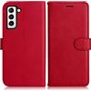 DENDICO Cover per Galaxy S21 Fe, Premium Portafoglio PU Custodia in PU Pelle, Flip Libro TPU Bumper Caso per Samsung Galaxy S21 Fe, Rosso