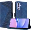 YIRRANZD Custodia per Samsung Galaxy A55 5G, Cover a Libro in Pelle PU con Slot Cart e Silicone TPU Bumper, Flip Caso Portafoglio Cover per Samsung A55 5G (Blu)