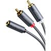 UGREEN Stereo 3.5mm Jack Femmina a 2 RCA Maschio Cavo Audio per iPod, iPhone, iPad, Smartphone, Tablet e MP3 player, MP3, Home Cinema (1M)