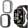 NEWZEROL 2 Pezzi Cover Compatibili per Xiaomi Redmi Watch 6 | [AntiGraffio] Vetro Temperato Integrato Custodia per PC, HD Antigraffio Protezione Totale Custodia - Nero/Acciaio Titanio