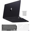 MOSISO Custodia Compatibile con MacBook Air 13 Cover M4 M3 M2 2025 2024-2022 A3240 A3113 A2681, per MacBook Air 13,6'' Case Naturale Ultra-Sottile&Copritastiera&Pellicola&Borsa, Nero