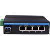 mtxneo Convertitore in fibra ottica Gigabit Ethernet a 5 porte per esterni, switch di rete DIN Rail industriale 100/1000Base-T a LC fino a 20 km (con ricetrasmettitore SFP)