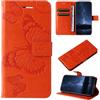DENDICO Cover per Samsung Galaxy A34 5G, Antiurto Cover a Libro con Slot per Carte, Portafoglio Custodia in PU Pelle per Samsung A34 5G, Arancia