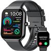 Jugeman Smartwatch Uomo Donna, 1.96 Orologio Smartwatch con Effettua/Risposta Chiamate, 113+Sportive Fitness Tracker con Contapassi/Cardiofrequenzimetro/Sonno, Smart Watch Impermeabile IP68 per Android iOS