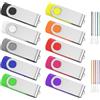 ABLAZE Chiavetta USB 2GB 10 Pezzi, ABLAZE Girevole Penna USB 2 GB Pennetta USB 2.0 Drive Memoria Flash con Corda (Multicolore)