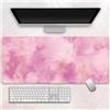 Hixingo Stile di Pittura a Olio Tappetino Mouse, Tappetino Mouse XXL/XL, Tappetino Mouse Gaming con Base in Antiscivolo e Bordi Cuciti, Mouse Pad per Ufficio e Casa (900x400x3mm,rosa)
