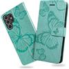 DENDICO Cover per Galaxy S23 Ultra, Portafoglio Custodia in PU Pelle per Samsung Galaxy S23 Ultra, Antiurto Cover a Libro con Slot per Carte, Verde
