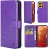 32ndShop 32nd Custodia a Portafoglio in Pelle PU per Motorola Moto G15, Case con Slot per Sched di Blocco RFID, Chiusura Magnetica e Supporto Integrato - Viola
