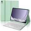 WINCHKING Custodia per tastiera per Samsung Tab A9 Plus 11 pollici, compatibile con Samsung Galaxy Tab A9+ (SM-X210/X216/X218), tastiera rimovibile senza fili con layout QWERTZ, verde erba