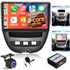 Techschermo Qualcomm 8-core 4GB+64GB Autoradio Android per Toyota Aygo Peugeot 107 Citroen C1 2005-2014, Touchscreen IPS 10,1, CarPlay e Android Auto Wireless, GPS, WiFi, DSP Hi-Res Audio