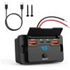 TNSLAND Presa USB 12V Camper, Presa USB da Incasso con 2 USB-C PD e 2 USB-A QC3.0, Caricatore USB Auto con Interruttore e Display Voltaggio, per Camper, Roulotte, Camion, Barca, Bus