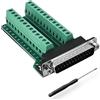 BRIEFCEC DB25 Breakout Board,DB25 - Adattatore seriale a 25 poli RS-232 a 25 pin con cuscino isolante, 1 spina