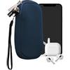 kwmobile Custodia in Neoprene con Zip per Smartphone XS - 3,5/4 - Astuccio Portacellulare a Sacchetto con Cerniera - Borsa in blu marino