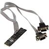 KALEA-INFORMATIQUE M.2. 2 schede seriali RS422 RS485 COM DB9 per porta M2 PCIe, chiave M o B+M. Chipset di tipo industriale SUN2410