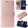 DENDICO Cover per Xiaomi Poco X6 PRO 5G, Antiurto Cover a Libro con Slot per Carte, Portafoglio Custodia in PU Pelle per Xiaomi Poco X6 PRO 5G, Oro Rosa